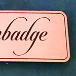 Naambadge van leder