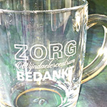 theeglas met gravure zorg bedankt