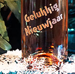 glas graveren fles bubbels en acrylaat ijskristallen